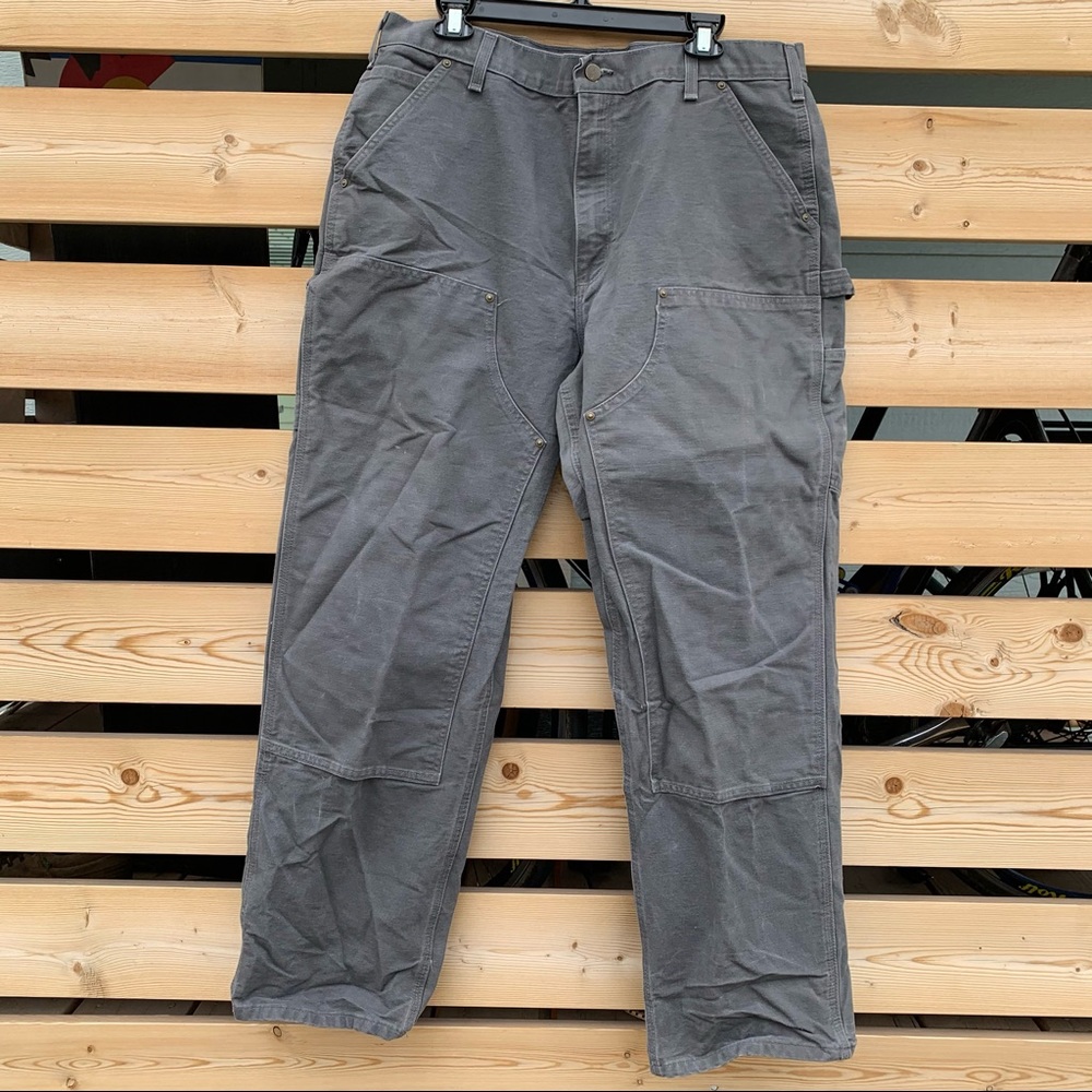 Gray Carhartt WIP Double Knee Pants 38x32
